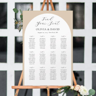 Poster 12 Tables Beige Arche Trouvez Votre Place Plan De