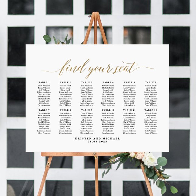 Poster 12 Tables Classy Trouvez Votre Siège Graphique (Créateur téléchargé)