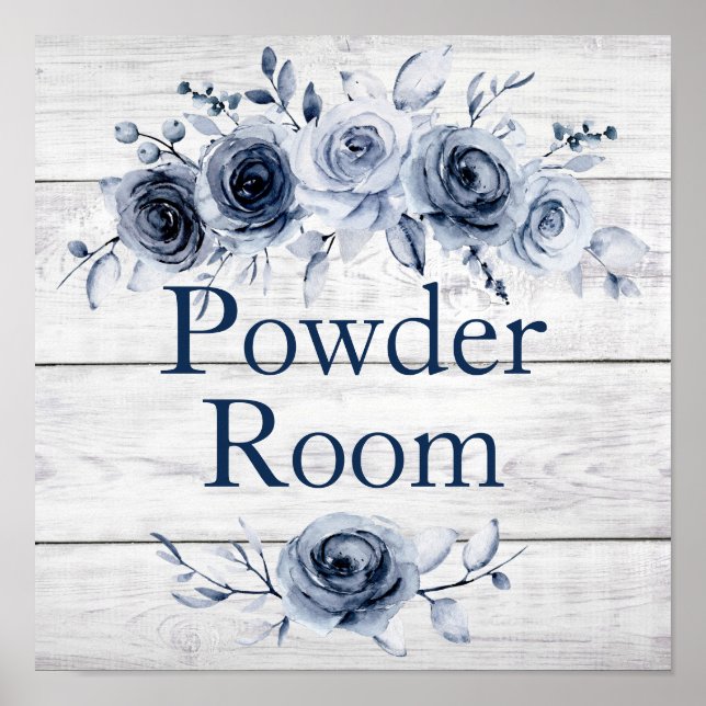 Poster 12 x 12 Chic Farmhouse Blue/White Floral PR (Front)