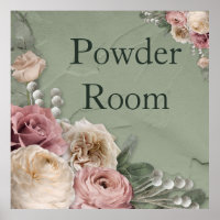 Poster 12 x 12 Salle de lavage Vintage Florale