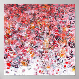 Poster 12x12 Abstrait Rouge Noir Blanc Art Moderne Imprim