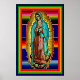 Poster 12x18 Notre Dame de Guadalupe Zarape Tilma