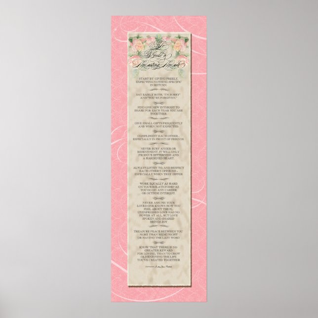 Poster 12x36 pour construire un amour durable - Roses Dam (Devant)