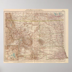 Poster 13637 Mont, ND, écart-type, Wyo, Neb