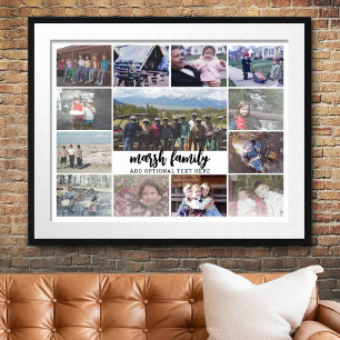 Poster 13 Photo Collage Texte facultatif — Famille - blan