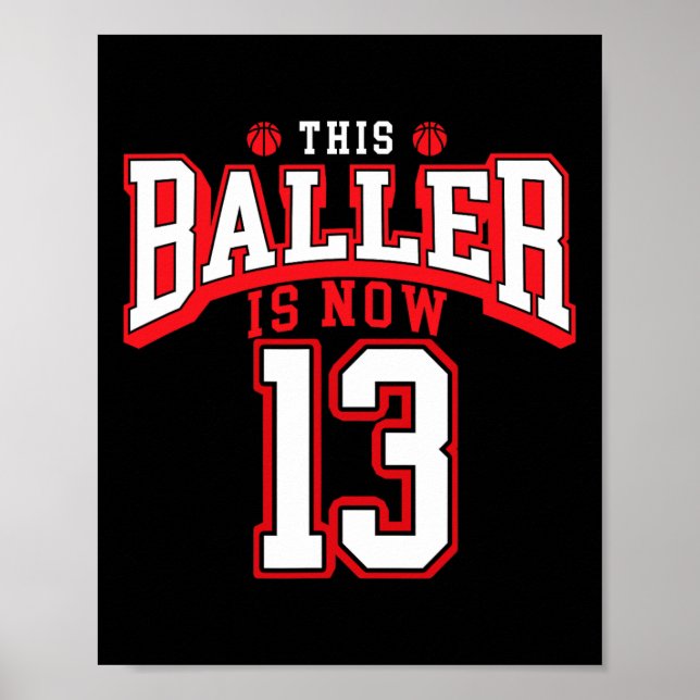 Poster 13e anniversaire de basketball Lover 13 ans Annive (Devant)