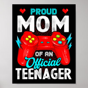 Poster 13e anniversaire Fière Maman Officielle Adolescent