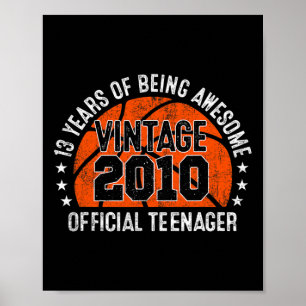 Poster 13e anniversaire Vintage 2010 Adolescent officiel 