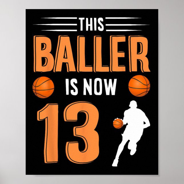 Poster 13ème anniversaire de basket-ball - Ce Baller est  (Devant)