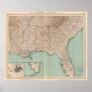 Poster 14546 arche, Tenn, La, Mlle, Fla, aile du nez, GA,