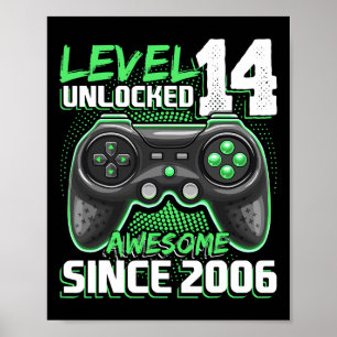 Poster 14 Déverrouillé Awesome 2006 jeu vidéo 14e anniver