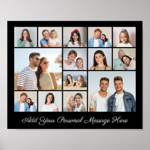 Poster 14 Photo Collage Ajoutez Votre Propre Salutation