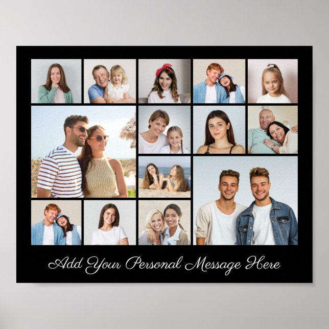 Poster 14 Photo Collage Ajoutez Votre Propre Salutation (Devant)