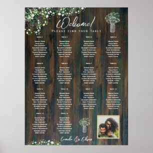 Poster 14 Table Bois rustique Gypsophila PLACE DE SÉRIE