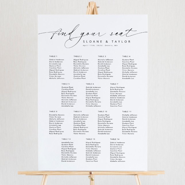 Poster 14 Tables Élégantes Trouvez Votre Siège Carte De S (Créateur téléchargé)