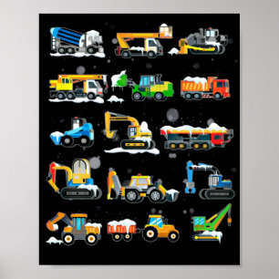 Poster 14 Véhicules Et Machines De Construction