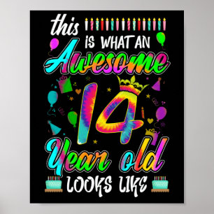 Poster 14e anniversaire Awesome 14 ans Il semble