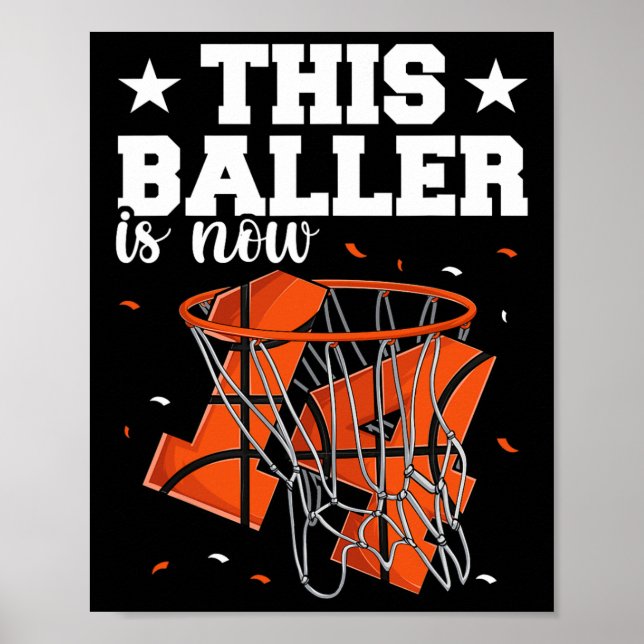Poster 14e anniversaire garçons de basket-ball (Devant)