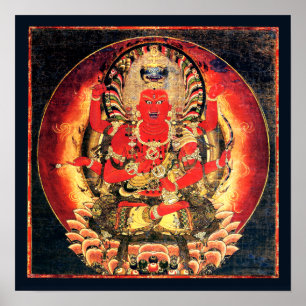 Poster 14th century Buddhist Aizen Myoo Painting