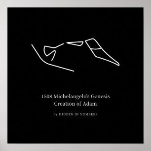 Poster 1508 La Création d'Adam par Michel-Ange Minimalist