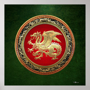 Poster [150] Dragon islandais, Landvæ ttir [Or]