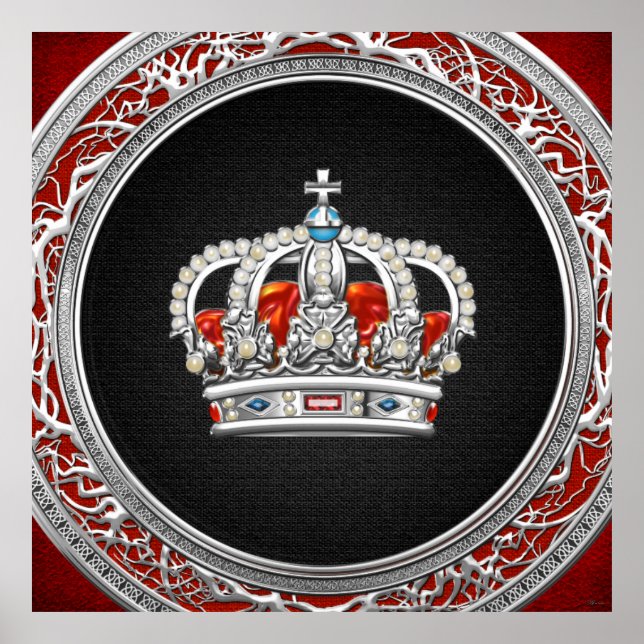 Poster [150] Prince-Princesse King-Queen Crown [Argent] (Devant)