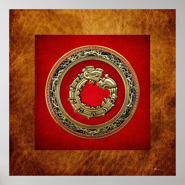 Poster [150] Serpent Dieu Quetzalcoatl [Or] (Devant)