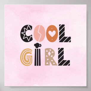 Poster (15,2 x 15,2 cm) - Cool Girl