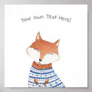 Poster (15,2 x 15,2cm) - Cute Little Fox