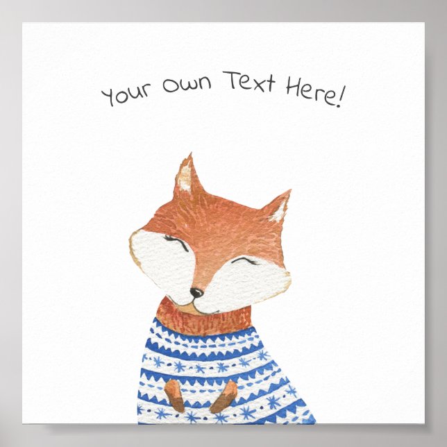 Poster (15,2 x 15,2cm) - Cute Little Fox (Front)