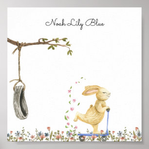 Poster (15,2 x 15,2cm) - Happy Rabbit