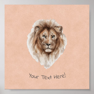Poster (15.2cm x 15.2cm) - Lion