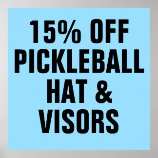 Poster 15% DE BON CHickleball Casquettes et visiteurs