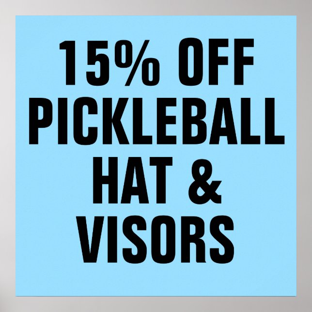 Poster 15% DE BON CHickleball Casquettes et visiteurs (Devant)