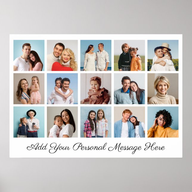 Poster 15 Photo Collage Ajoutez Votre Propre Salutation (Devant)