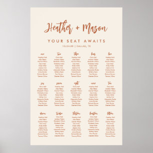 Poster 15 Tables Boho Your Seat Awaits Seating Chart Foam