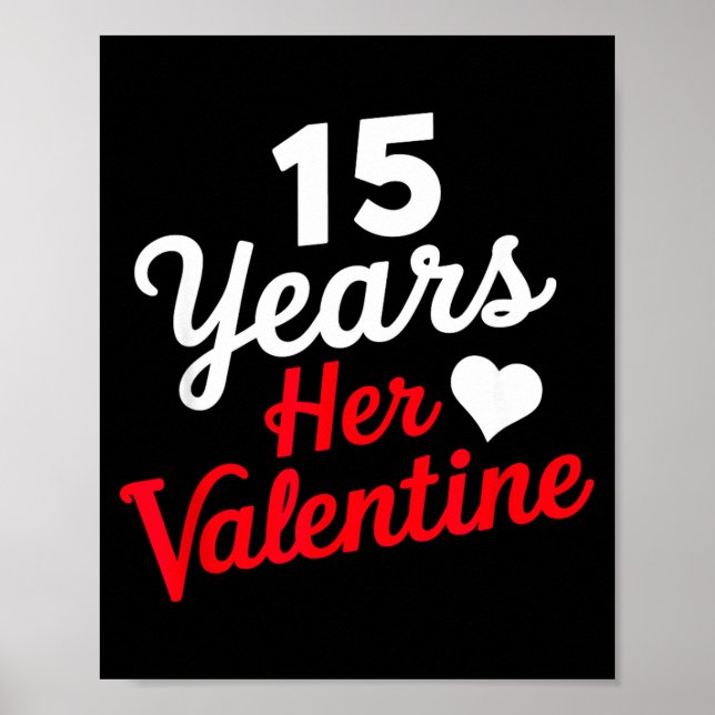 Poster 15 Years Her Valentine _ Anniversary Couples Valen (Devant)