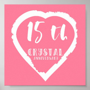 Poster 15e anniversaire du Mariage cristal traditionnel