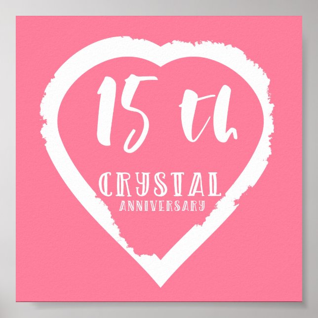 Poster 15e anniversaire du Mariage cristal traditionnel (Devant)