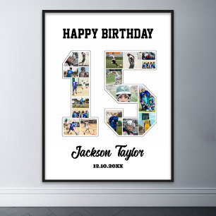 Poster 15e anniversaire Numéro 15 Collage photo