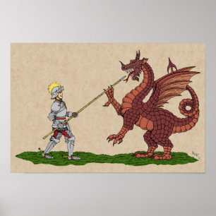 Poster 15th Century Saint George and the Dragon