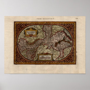 Poster 1631 Carte : Geldria Ducatus par Mercator-Hondius