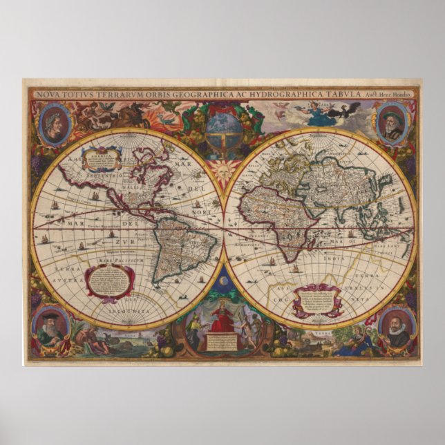 Poster 1633 Nova Totius Terrarum Orbis Geographia (Devant)