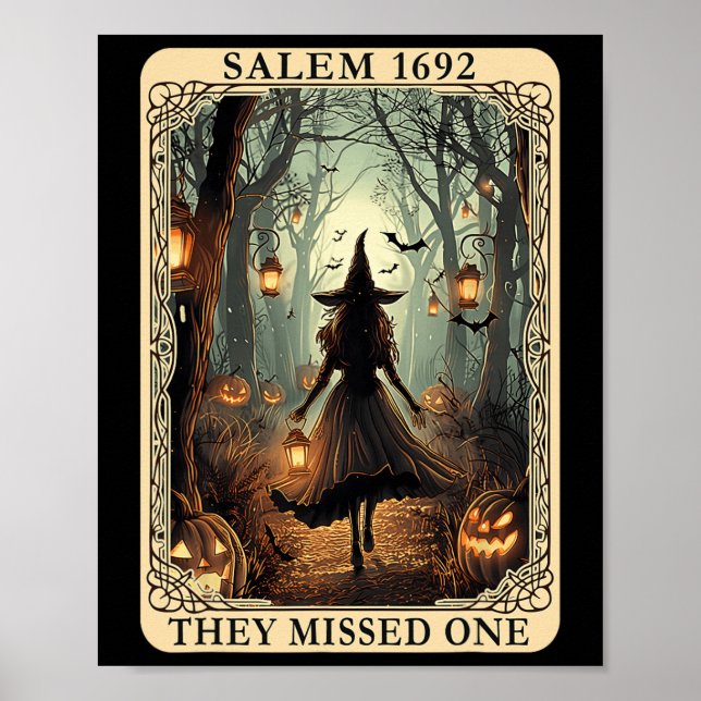 Poster 1692 Sorcière Halloween Ils Ont Manqué Une Carte T (Devant)