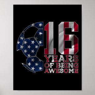 Poster 16 Ans De Superbe Football 16e Anniversaire 