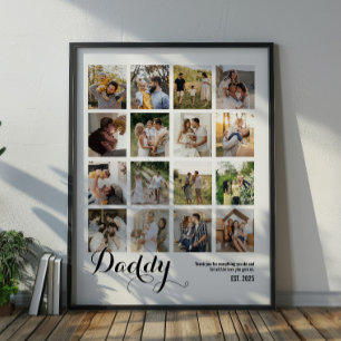 Poster 16 photos collage de photos de papa souvenir