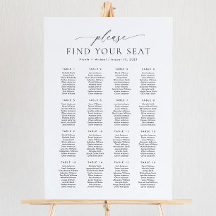 Poster 16 Tables Merci de trouver votre place Plan de tab
