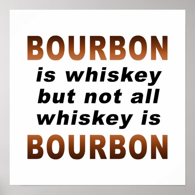POSTER 16" X 16" - Tout Whiskey N'Est Pas BOURBON  (Devant)
