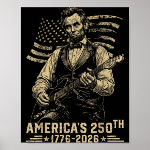Poster 16e président jouant de la guitare 4 juillet 250e