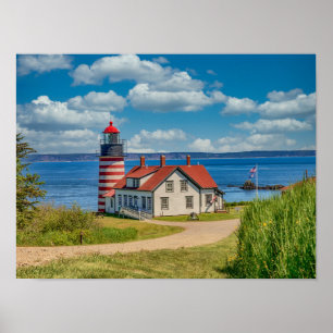 Poster 16x12 West Quoddy Head Lighthouse, Lubec, Maine